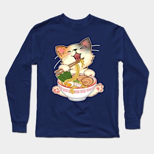 Kawaii Neko Cute Ramen Cat Japanese Noodle Anime Lover Long Sleeve T-Shirt